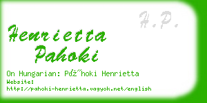 henrietta pahoki business card